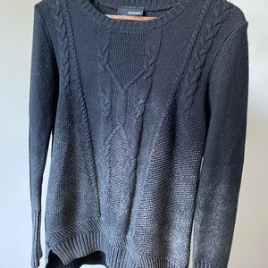 The Kooples- Black + Silver Cable-knit